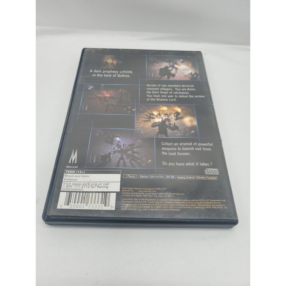 Dark Angel: Vampire Apocalypse (Sony PlayStation 2, 2001) PS2 CIB Complete Works - Picture 6 of 7